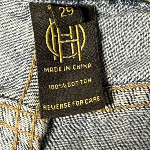 Revolve House of Harlow 1960 High Rise Straight Split Hem Denim Jeans Sz 29 - Picture 6 of 7